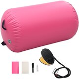  Gimnastički valjak na napuhavanje s crpkom 100x60 cm PVC rozi | shoptok.hr