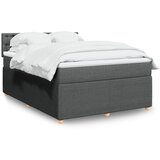 vidaXL Box spring postelja z vzmetnico temno siva 140x200 cm blago | Shoptok.si