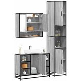 vidaXL 3-dijelni set kupaonskog namještaja siva boja hrasta drveni | shoptok.hr