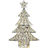  Božićno drvce s 120 LED svjetlima Topla bijela 150 cm Ratan | shoptok.hr