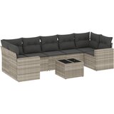 vidaXL 8-dijelni set vrtnih sofa od poliratana s jastucima svjetlosivi | shoptok.hr