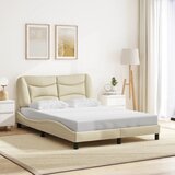 Maison Chic Posteljni okvir - Dvoposteljna postelja - Zakonska postelja brez vzmetnice krem 120x200 cm blago-J12148, (21771804) | Shoptok.si
