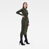 G-star Dress - Plated lynn dress mock slim knit wmn l\s green | Shoptok.si