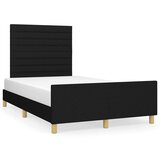 vidaXL Posteljni okvir z vzglavjem črn 120x200 cm blago, (20904767) Cene