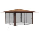 Gazebo s 4 bočne strane 4 x 4 m Bež i smeđa | Eponuda.com