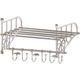 vidaXL Stensko stojalo z obešalniki za plašče aluminij | Shoptok.si
