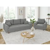 Ropez Siv fotelj iz tkanine bouclé Ariella – | Shoptok.si