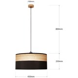  Visilica na sajli ALBA 1xE27/15W/230V Ø 45 cm crna/braon | Eponuda.com