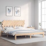 The Living Store Posteljni okvir z vzglavjem trden les - Posteljni Okvir, (21528361) | Shoptok.si