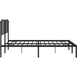 Metalni Kovinski posteljni okvir z vzglavjem črn 193x203 cm | Shoptok.si