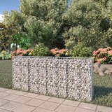 vidaXL Gabionska stena s pokrovi iz pocinkanega jekla 200x20x85 cm | Shoptok.si