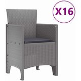 vidaXL Jedilna Garnitura za Vrt 17 pcs Svetlo siva Za 16 oseb | Shoptok.si