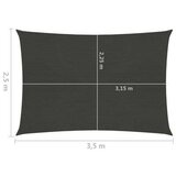  Jedro za zaštitu od sunca 160 g/m² antracit 2,5 x 3,5 m HDPE | shoptok.hr