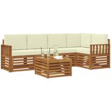  Set vanjskih sofa 6 kom. Prirodna i krem Poliester | shoptok.hr