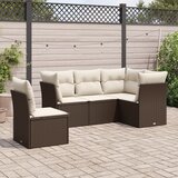vidaXL 5-dijelni set vrtnih sofa s jastucima poliratan smeđi Cijene