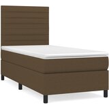 Maison Chic Box spring postelja - Vzmetna postelja z vzmetnico temno rjava 100x200 cm blago SL19374, (21893545) | Shoptok.si