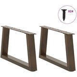  Noge blagovaonskog stola V-oblika 2 kom Prirodni čelik | shoptok.hr
