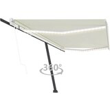 vidaXL Avtomatska tenda LED + senzor 500x300 cm krem | Shoptok.si
