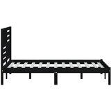  Posteljni okvir črn 150x200 cm trdna borovina, (20788213) | Shoptok.si