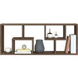 vidaXL Stenska polica rjavi hrast 36x16x90 cm konstruiran les | Shoptok.si