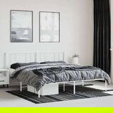 Metalni okvir za krevet s uzglavljem bijeli 180x200 cm | shoptok.hr