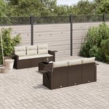 vidaXL 7-dijelni set vrtnih sofa od poliratana s jastucima smeđi | shoptok.hr
