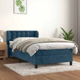 Box spring krevet s madracem tamnoplavi 80 x 200 cm baršunasti | shoptok.hr