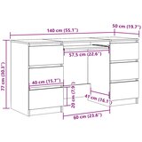  Pisaći stol boja hrasta sonome 140x50x77 cm konstruirano drvo | shoptok.hr