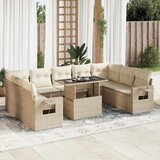 vidaXL 10-dijelni set vrtnih sofa s jastucima bež od poliratana | shoptok.hr
