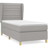  Okvir kreveta s oprugama i madrac svjetlosivi 90x200cm tkanina | shoptok.hr