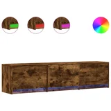 Maison Chic TV omarica - TV stojalo - Televizijska omarica LED dimljeni hrast 165x34x40 cm inženirski les, (21699493)