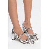 NİŞANTAŞI SHOES Every Silver Patent Leather Bow Detail Women's High Heel Shoes | Shoptok.si