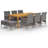 vidaXL Vrtna jedilna garnitura 11-delna siva, (20969216) | Shoptok.si