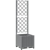 Maison Chic Cvetlično korito - Cvetlični Lonec z oporno mrežo svetlo sivo 40x40x136 cm PP, (21790605) Cene