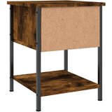 vidaXL Nočna omarica dimljen hrast 34x35,5x45 cm inženirski les | Shoptok.si