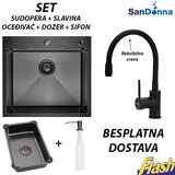  Crna INOX Sudopera sa fleksibilnom slavinom (SET) - SanDonna - HD5550R | Eponuda.com