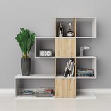 MID.YOU PREDELNA STENA 132/132/31 cm bela, hrast artisan | Shoptok.si