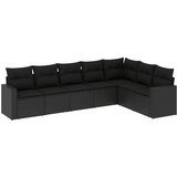  7-dijelni set vrtnih sofa od poliratana s jastucima crni | shoptok.hr