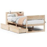 Maison Chic Posteljni okvir - Enojna postelja - Postelja za odrasle brez vzmetnice 75x190 cm trdna borovina-J11053, (21775693) | Shoptok.si