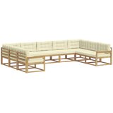  Set vanjskih sofa s jastukom 9 pcs Bijela i krem | Eponuda.com