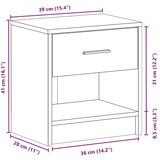  Noćni ormarići 2 kom s ladicama staro drvo 39x28x41 cm - Staro drvo 2 | shoptok.hr