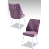 Hanah home set puf fotelja, 48x90x43 cm, 4 dijela, bijelo-ljubičasta | Eponuda.ba