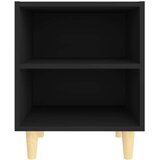  Nočna omarica s trdnimi lesenimi nogami črna 40x30x50 cm, (20624247) | Shoptok.si