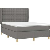  Box spring posteljni z vzmetnico temno siv 140x190 cm blago, (20737594) | Shoptok.si