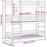  Trostruki krevet na kat voštano smeđi 90x190 cm borovina | shoptok.hr