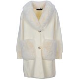 Ayfee Plašči GIACCA MAGLIERIA LUNGA CON TASCHE CAM25278 Bela Cene