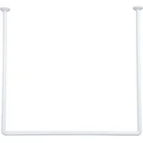 kutni držač zavjese za kadu 80-80-80cm, aluminij, bijeli
