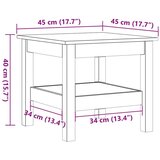 vidaXL Klubska mizica voščeno rjava 45x45x40 cm trdna borovina | Shoptok.si