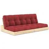 Crvena sklopiva sofa od samta 196 cm Base –