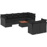  The Living Store Vrtna sedežna garnitura 10-delna z blazinami črn poli ratan - Vrtna Sedežna Garniture, (21459445) | Shoptok.si